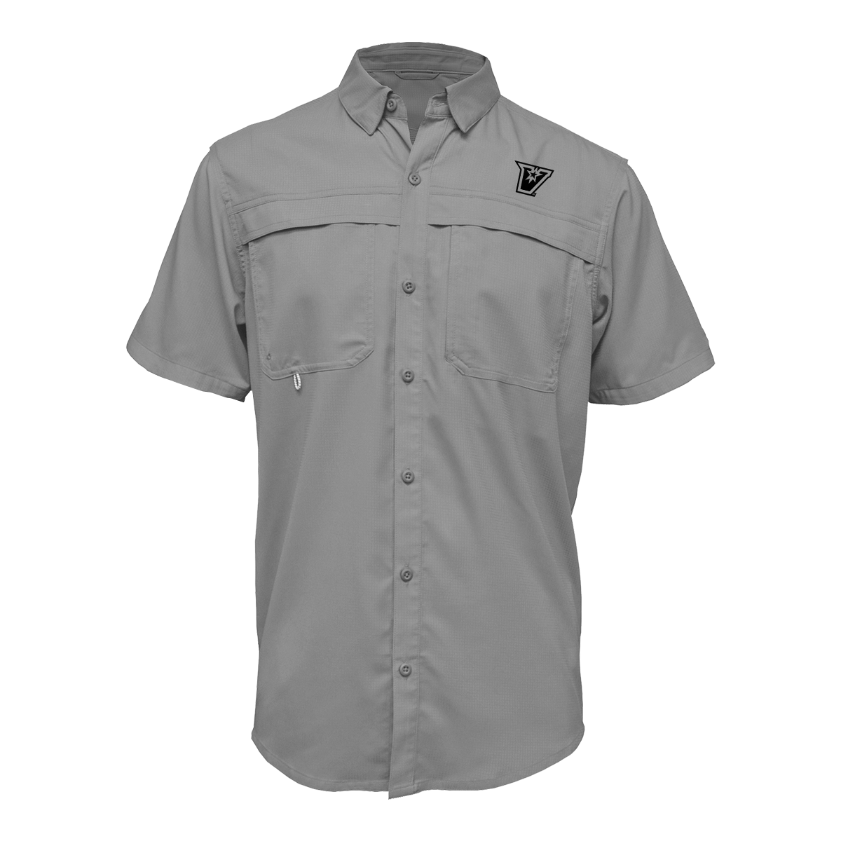 UTRGV™ - Black V Logo - Men's Grey Fishing Shirt | Official Apparel
