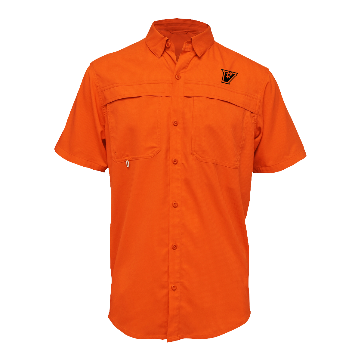 UTRGV™ - Black V Logo - Men's Orange Fishing Shirt | Official Apparel