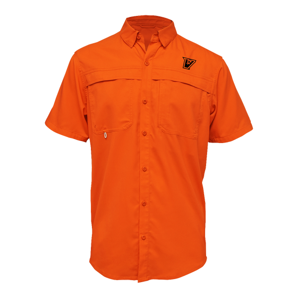 UTRGV™ - Black V Logo - Men's Orange Fishing Shirt | Official Apparel