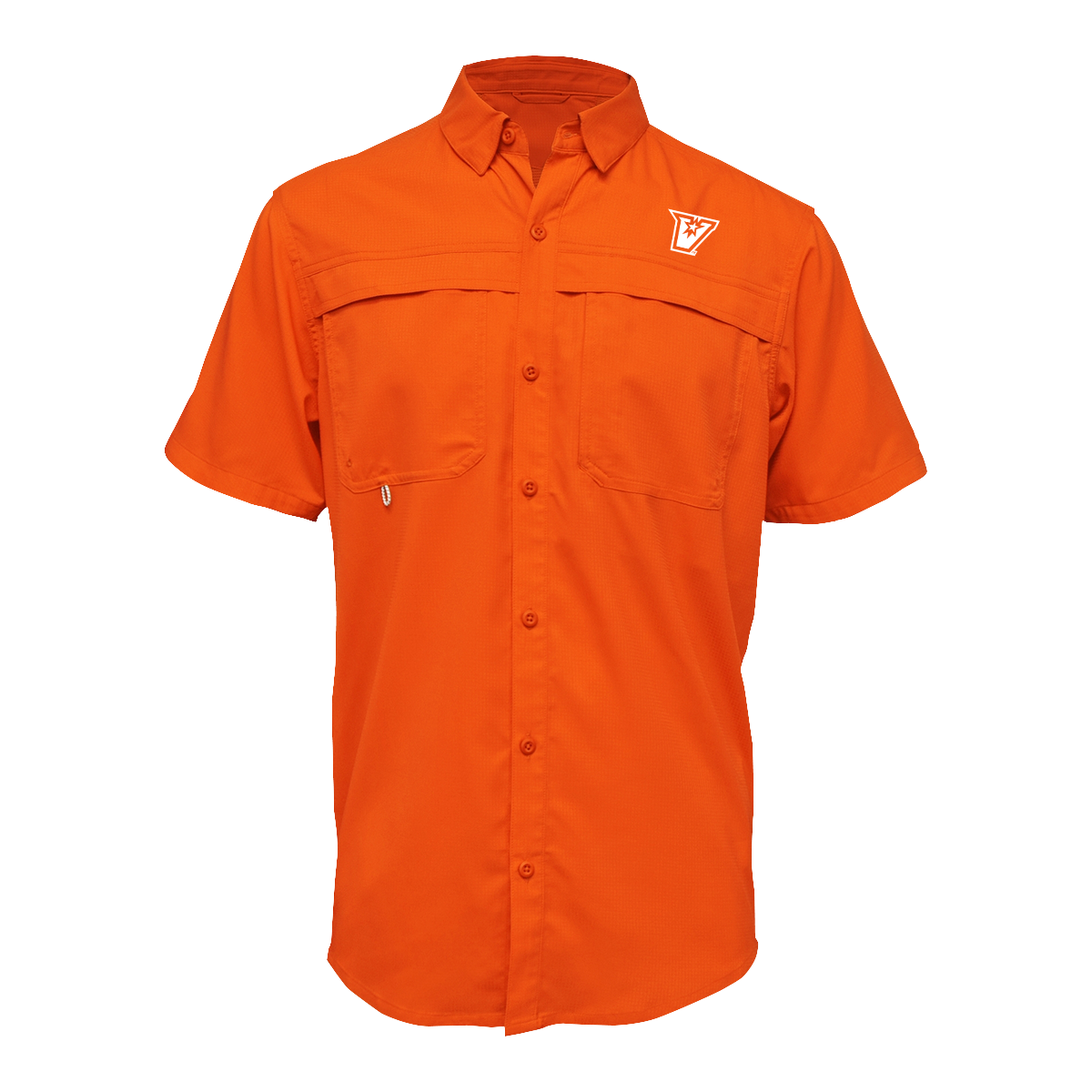 UTRGV™ - White V Logo - Men's Orange Fishing Shirt | Official Apparel