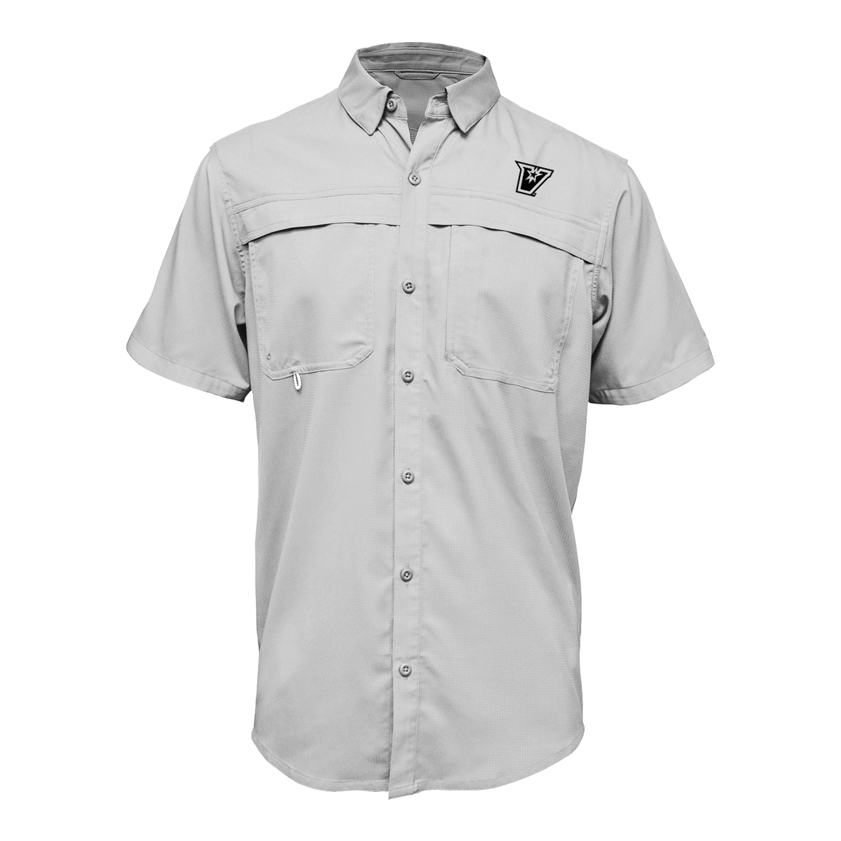 UTRGV™ - Black V Logo - Men's Silver Fishing Shirt V | Official Apparel