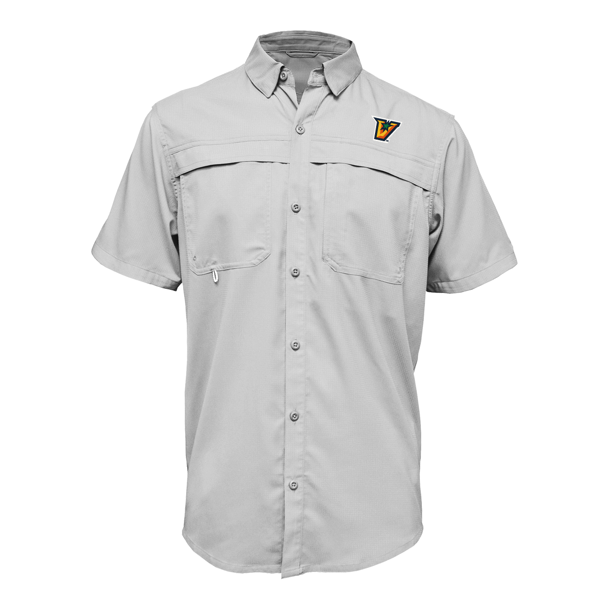 UTRGV™ - V Logo - Men's Silver Fishing Shirt | Official Apparel