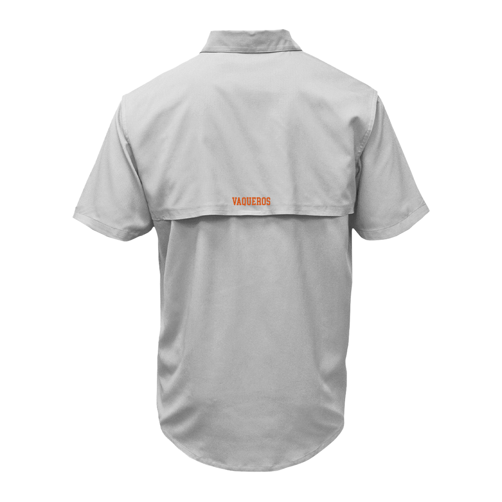 UTRGV™ - Orange V Logo - Men's Silver Fishing Shirt | Official Apparel