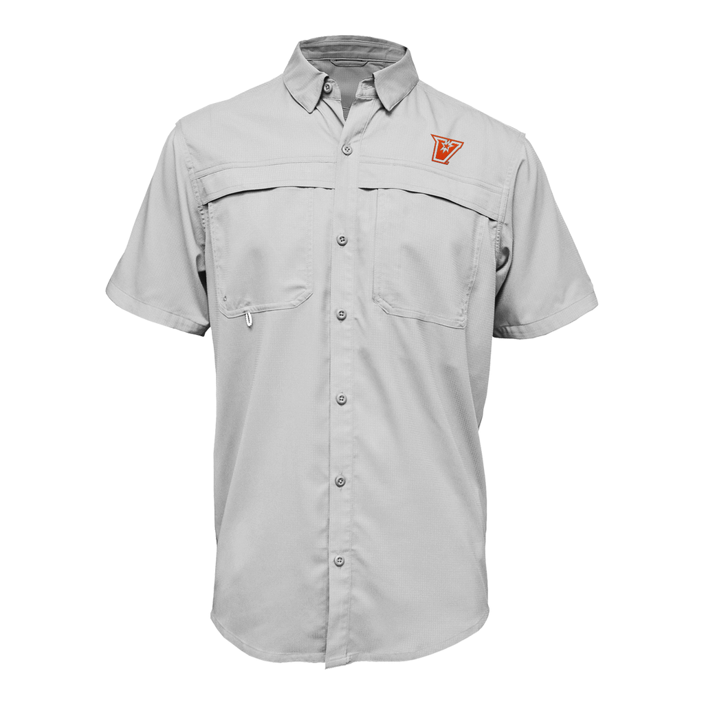 UTRGV™ - Orange V Logo - Men's Silver Fishing Shirt | Official Apparel