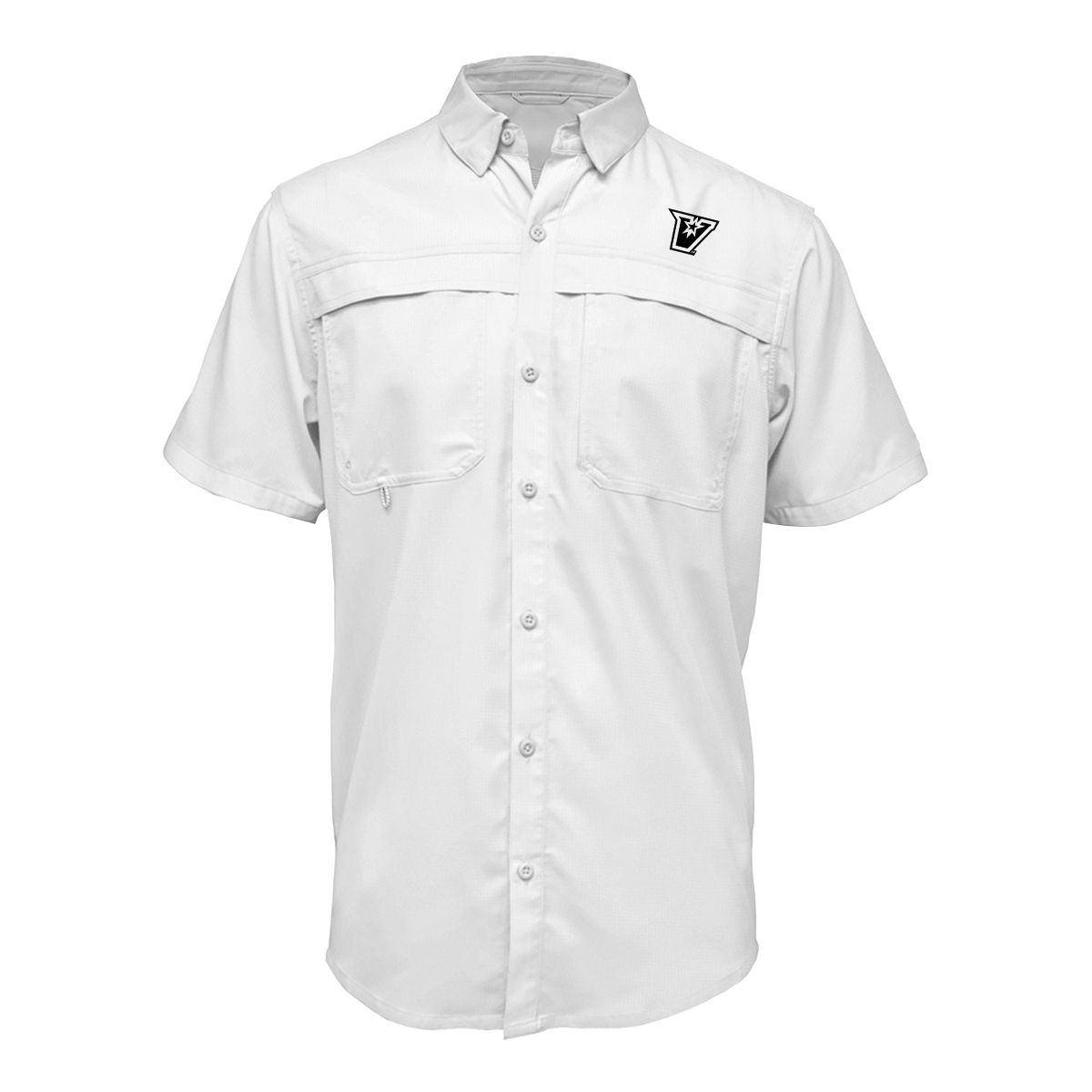 UTRGV™ - Black V Logo - Men's White Fishing Shirt | Official Apparel