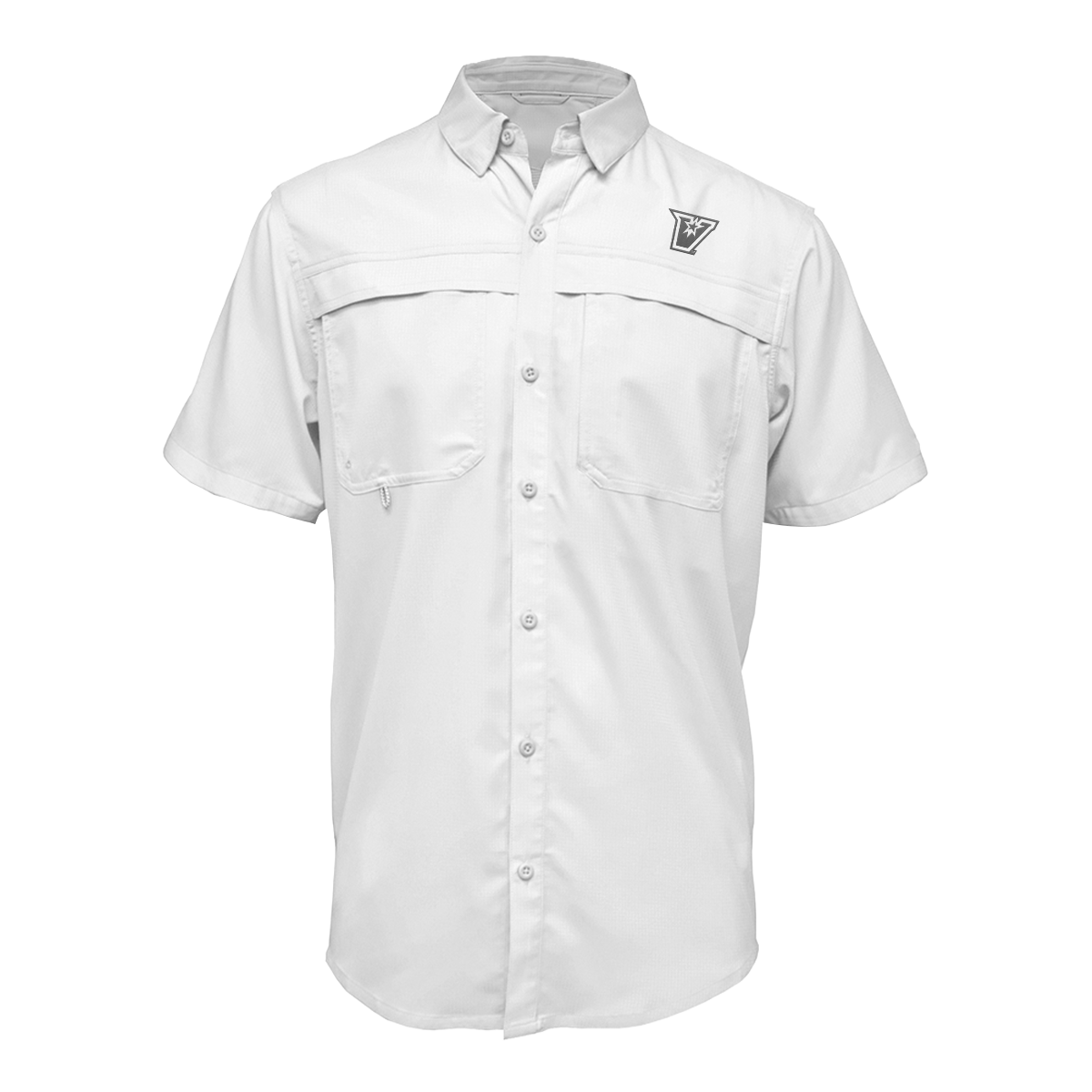 UTRGV™ - Grey V Logo - Men's White Fishing Shirt | Official Apparel