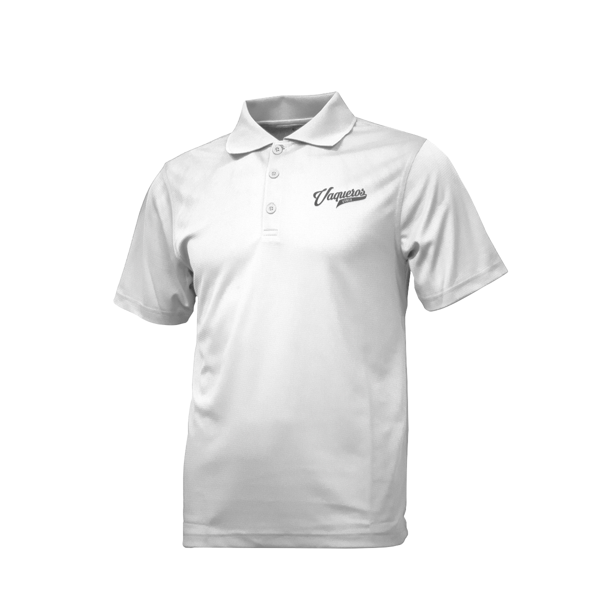 UTRGV™ - Grey Vaqueros Logo - Men's White Polo | Official Apparel