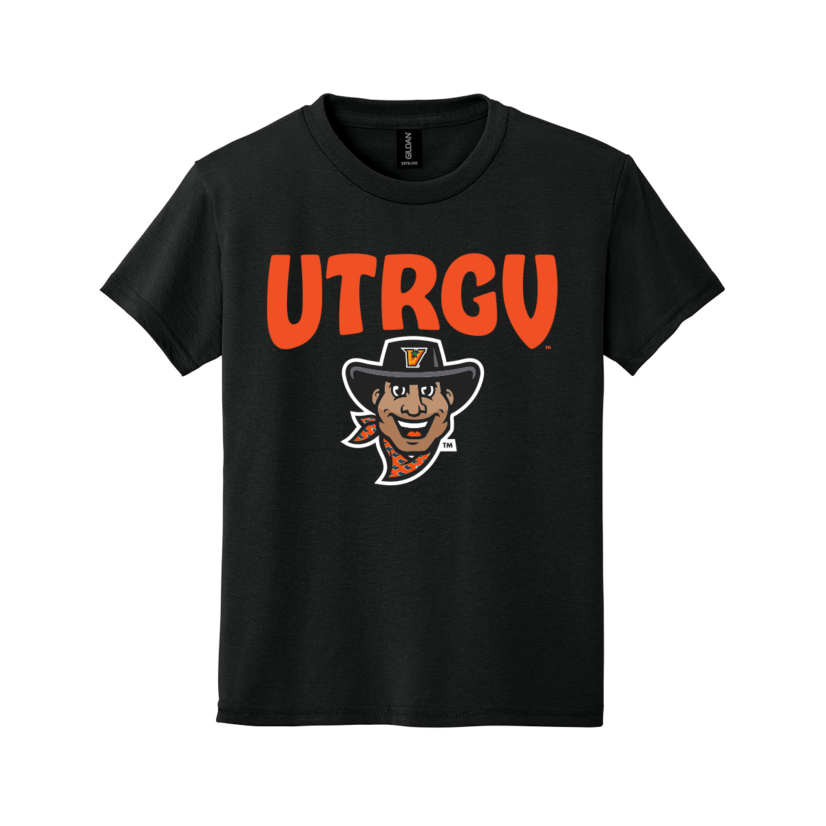 UTRGV™ Vaquero Mascot Youth T-Shirt - Black | Official Licensed Apparel
