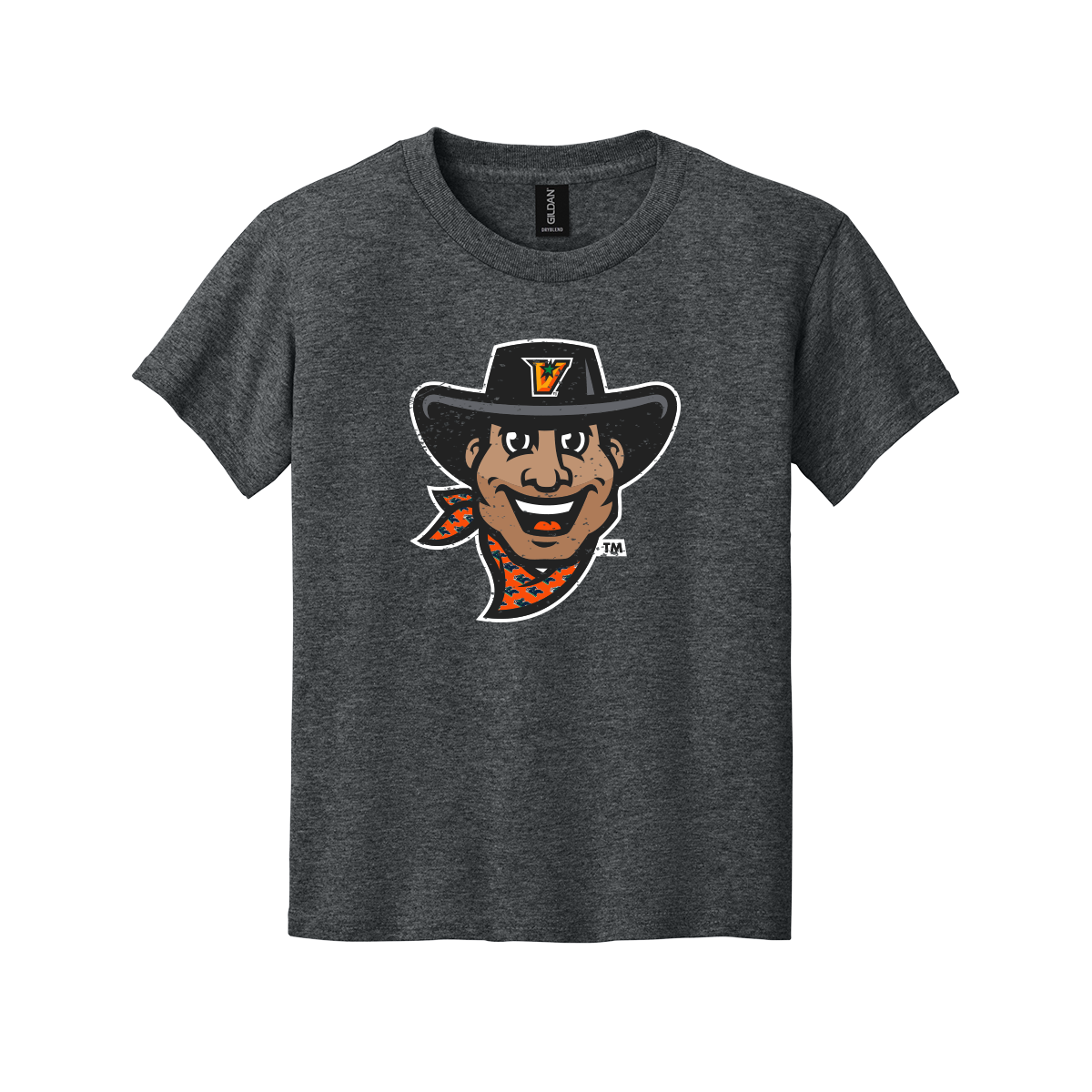 UTRGV™ Vaquero Mascot Youth T-Shirt - Dark Heather | Official Licensed Apparel
