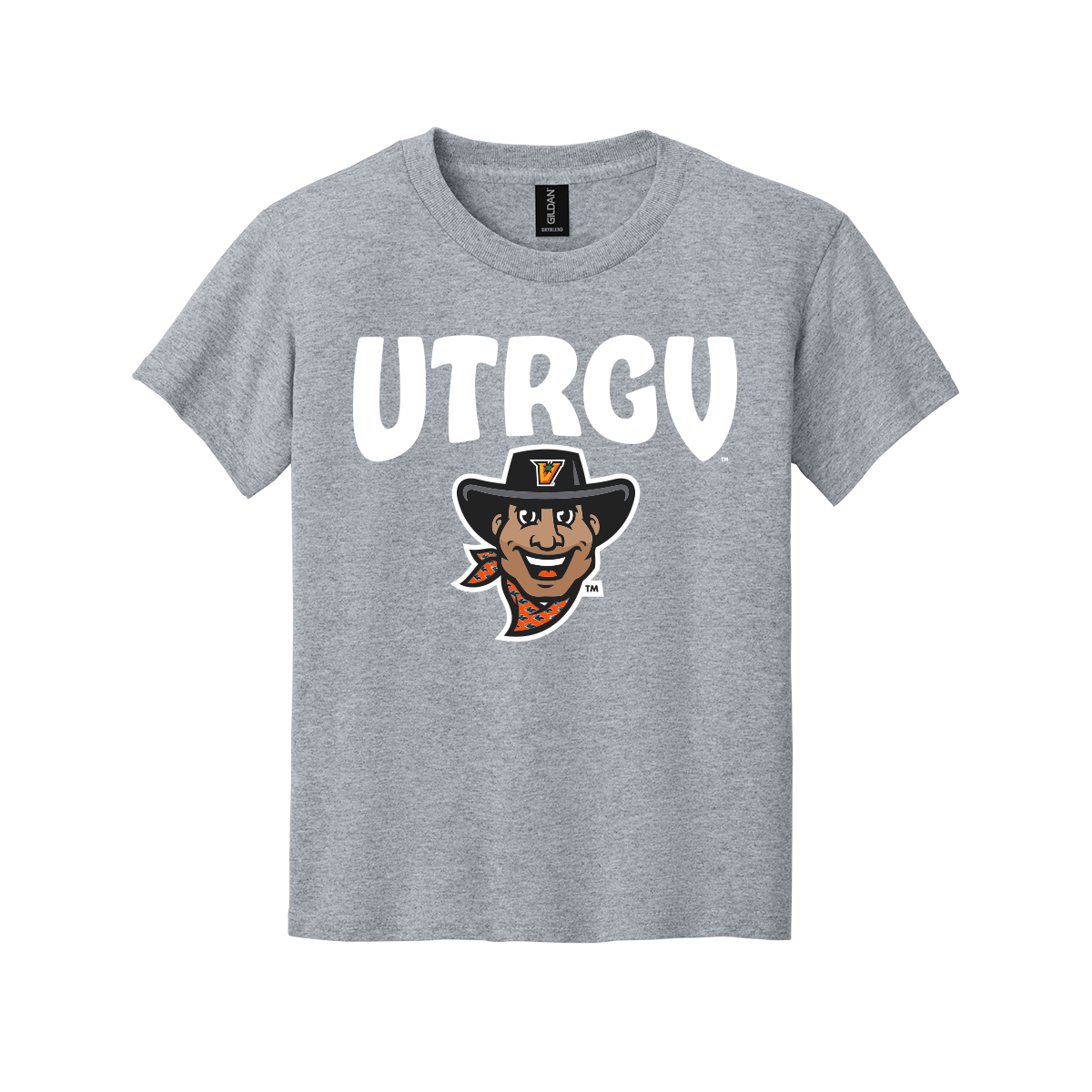 UTRGV™ Vaquero Mascot Youth T-Shirt - Light Grey | Official Licensed Apparel