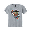 UTRGV™ Half Body Vaquero Mascot Youth T-Shirt - Light Grey | Official Licensed Apparel