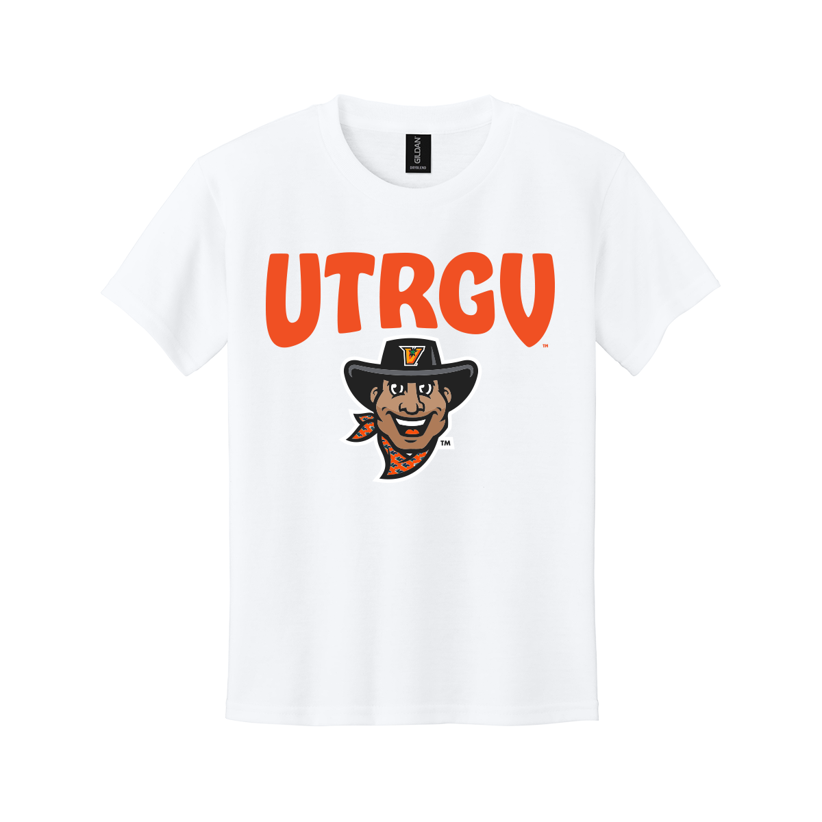 UTRGV™ Vaquero Mascot Youth T-Shirt - White | Official Licensed Apparel