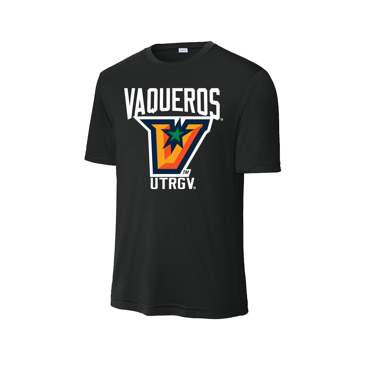 UTRGV™ Vaqueros Big V Logo Performance T-Shirt - Black | Official Licensed Apparel