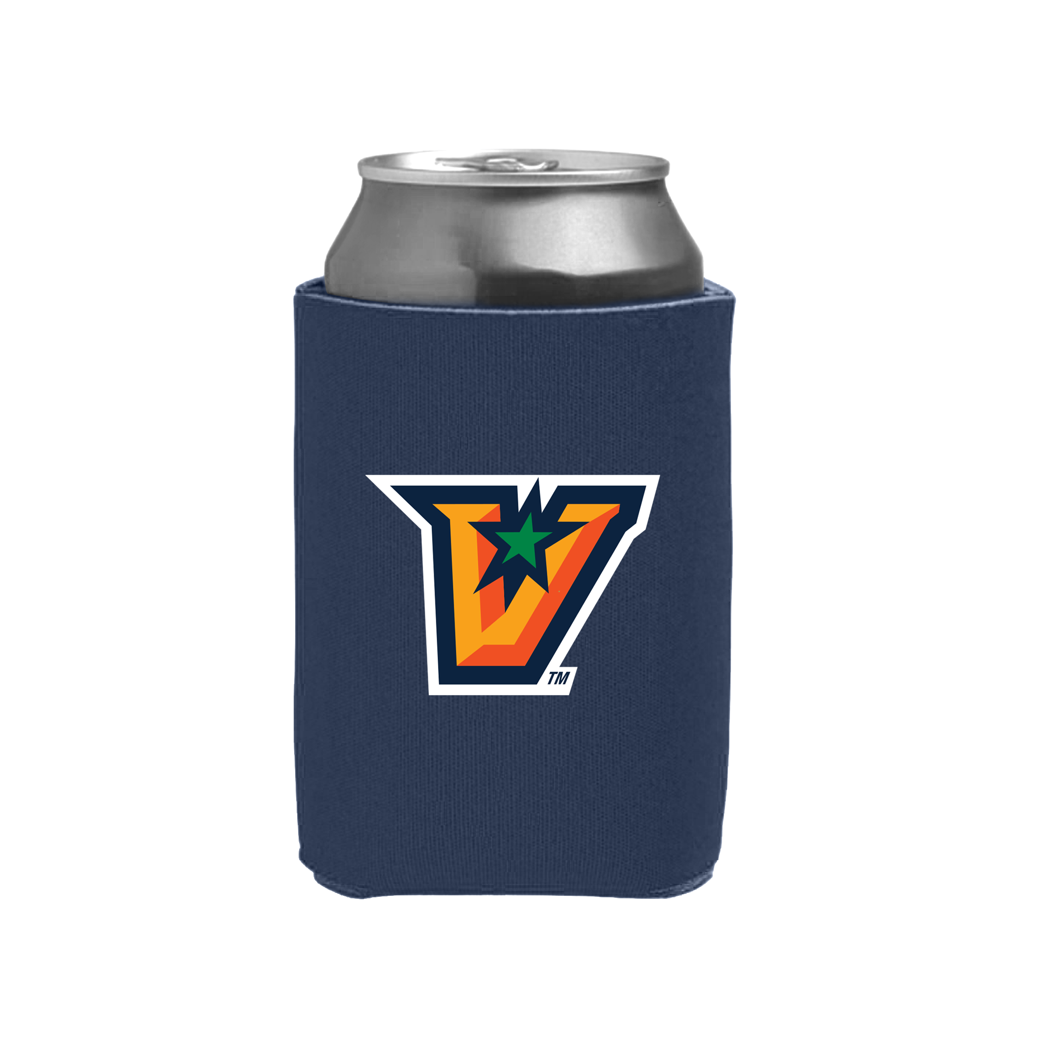 UTRGV™ V Logo Can Cooler - Navy | Official Licensed Beverage Koozie