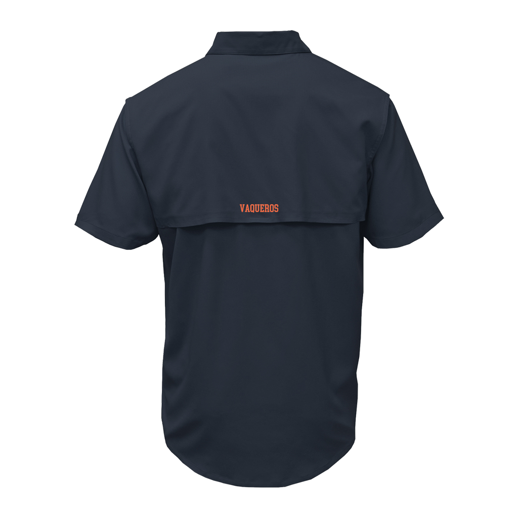 UTRGV™ Orange Texas Logo Men's Fishing Shirt - Navy | Official Licensed Apparel