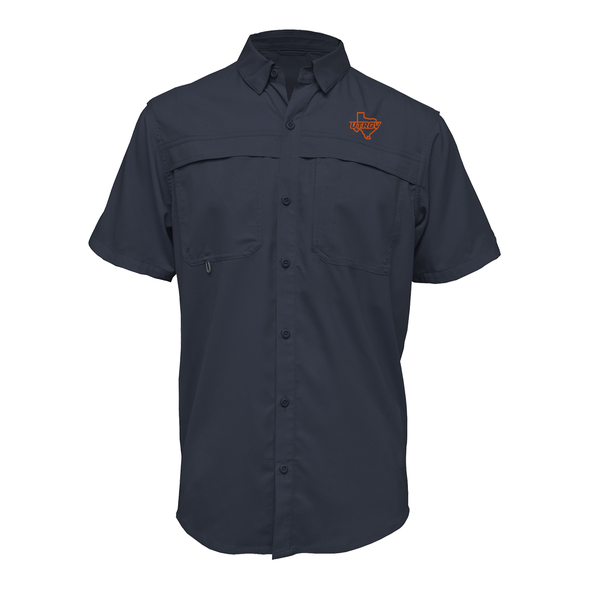 UTRGV™ Orange Texas Logo Men's Fishing Shirt - Navy | Official Licensed Apparel