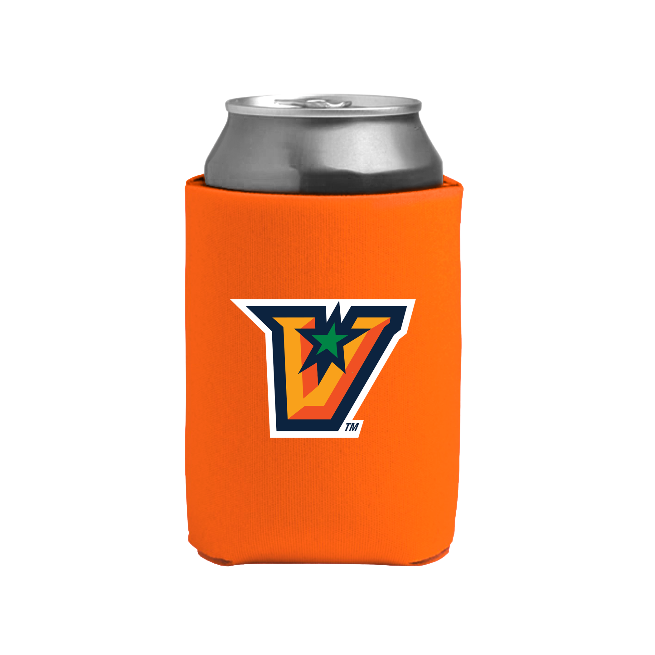 UTRGV™ V Logo Can Cooler - Orange | Official Licensed Beverage Koozie