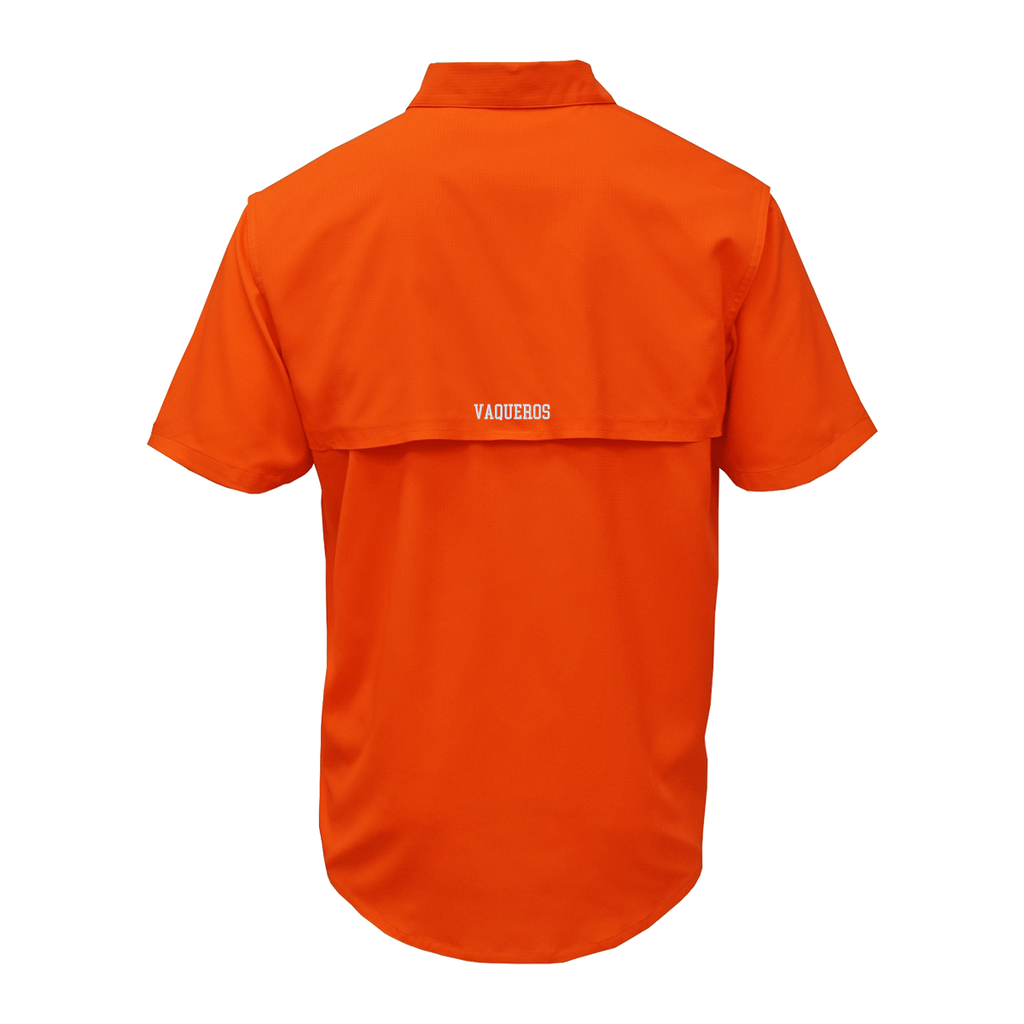UTRGV™ White Texas Logo Men's Fishing Shirt - Orange | Official Licensed Apparel