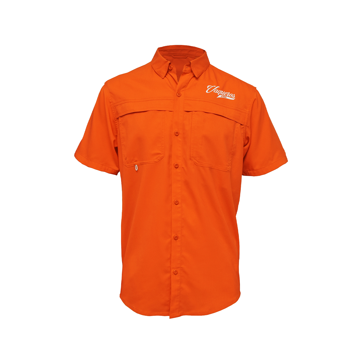 UTRGV™ - White Vaqueros Logo - Men's Orange Fishing Shirt | Official Apparel