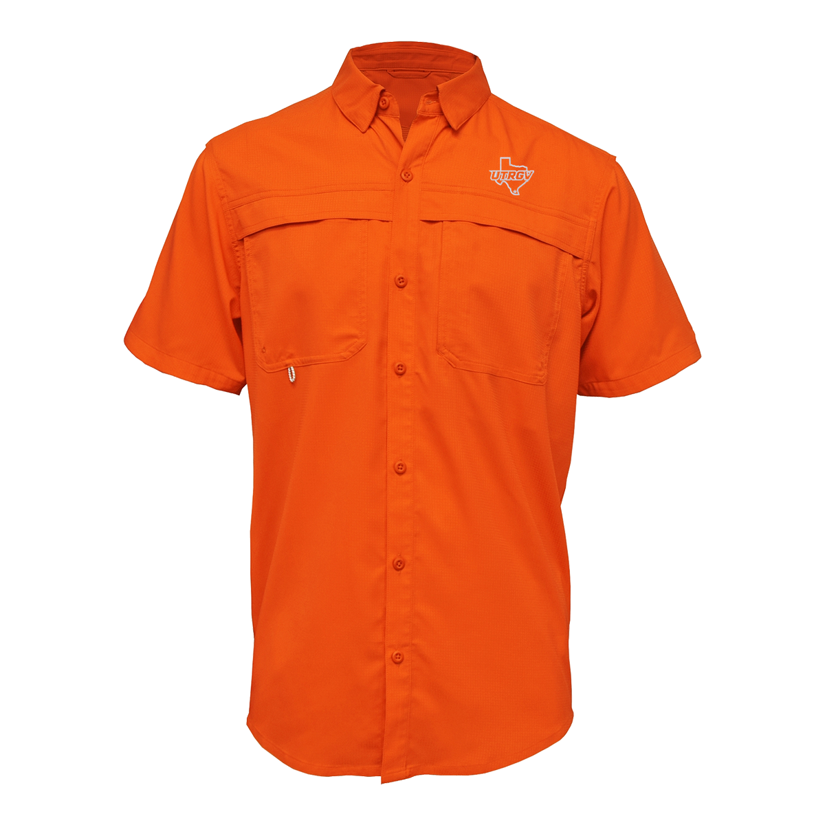 UTRGV™ White Texas Logo Men's Fishing Shirt - Orange | Official Licensed Apparel