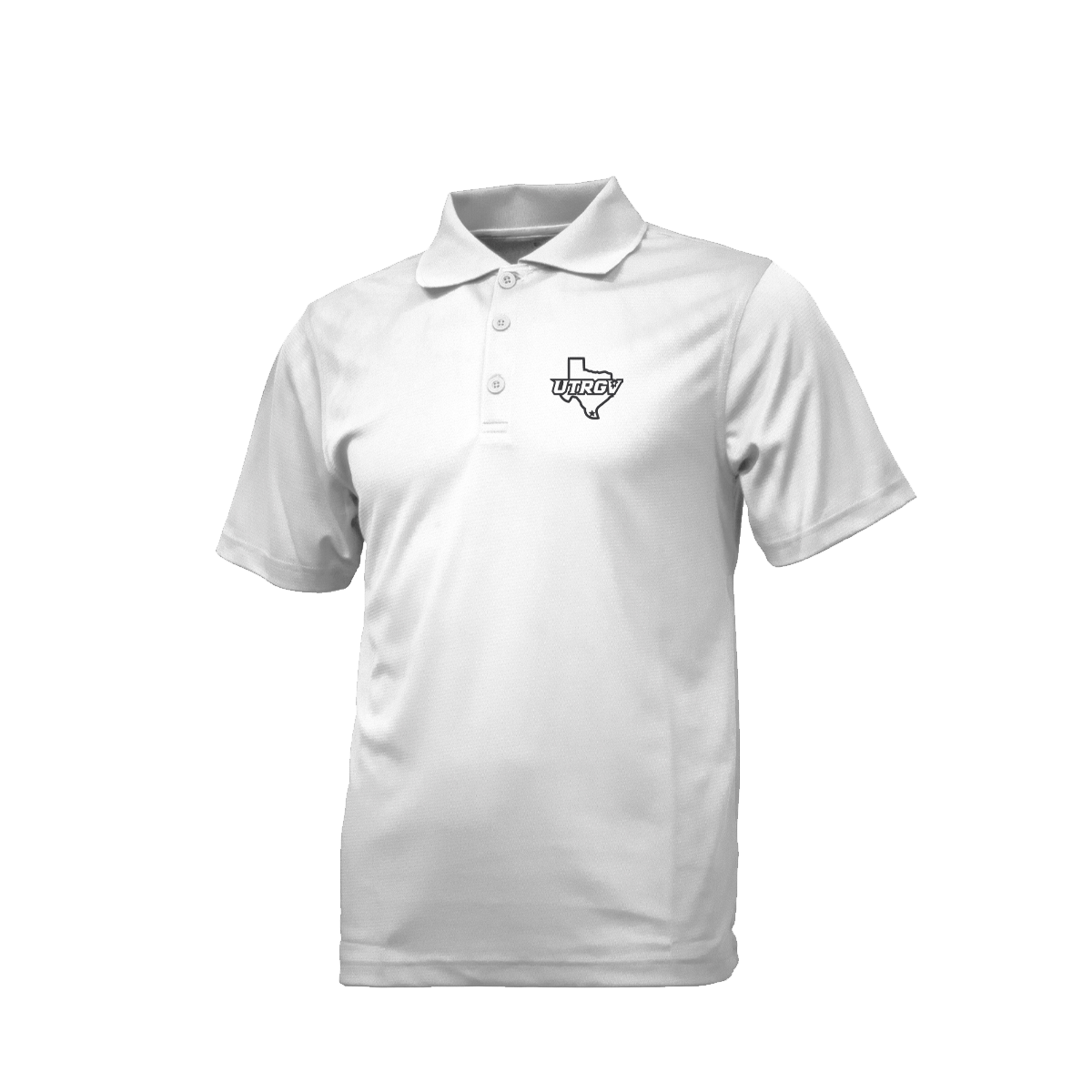 UTRGV™ Black Texas Logo Men's Polo - White | Official Licensed Apparel