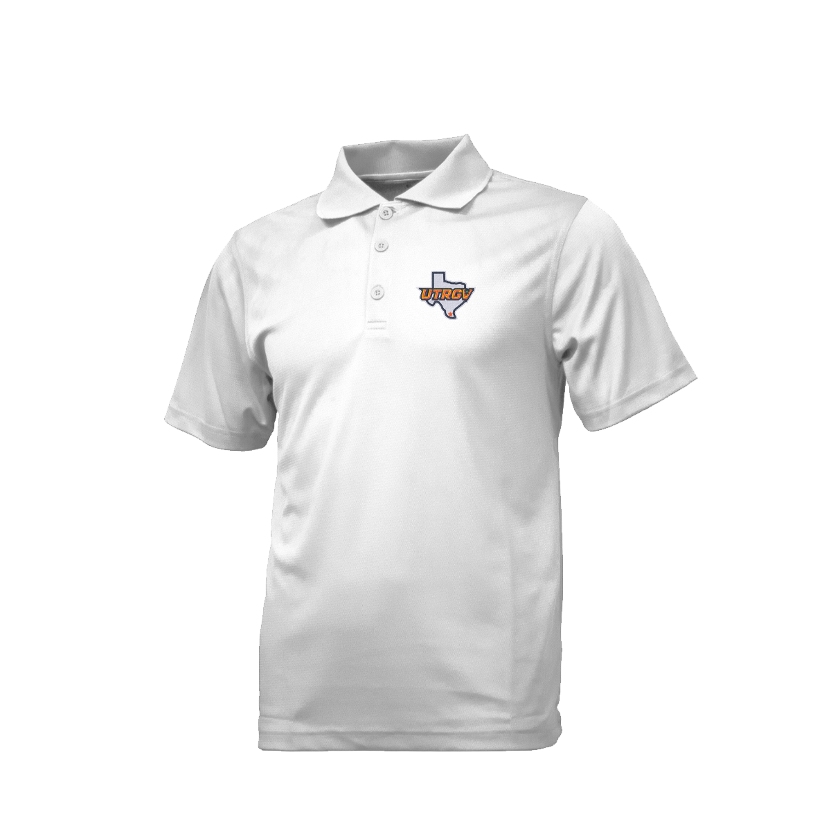 UTRGV™ Texas Logo Men's Polo - White | Official Licensed Apparel