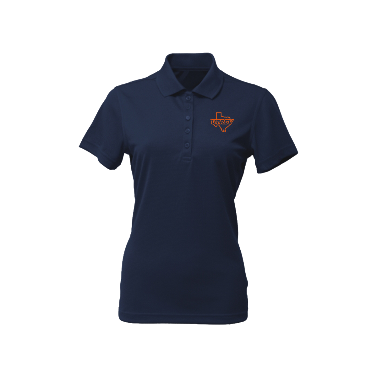 UTRGV™ - Orange Texas Logo - Women's Navy Polo