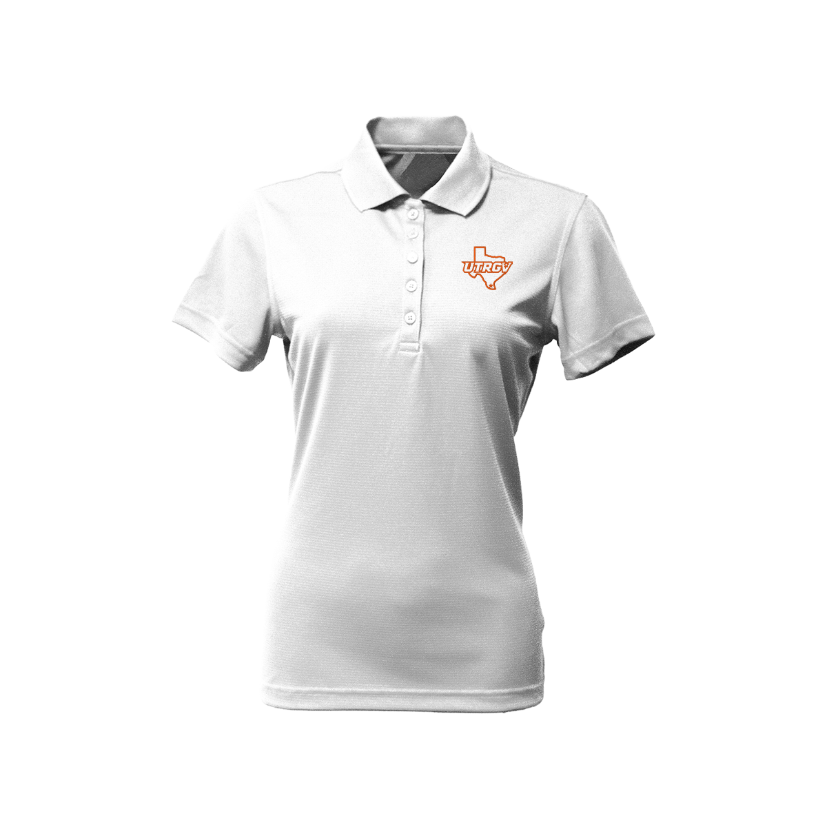 UTRGV™ - Orange Texas Logo - Women's White Polo