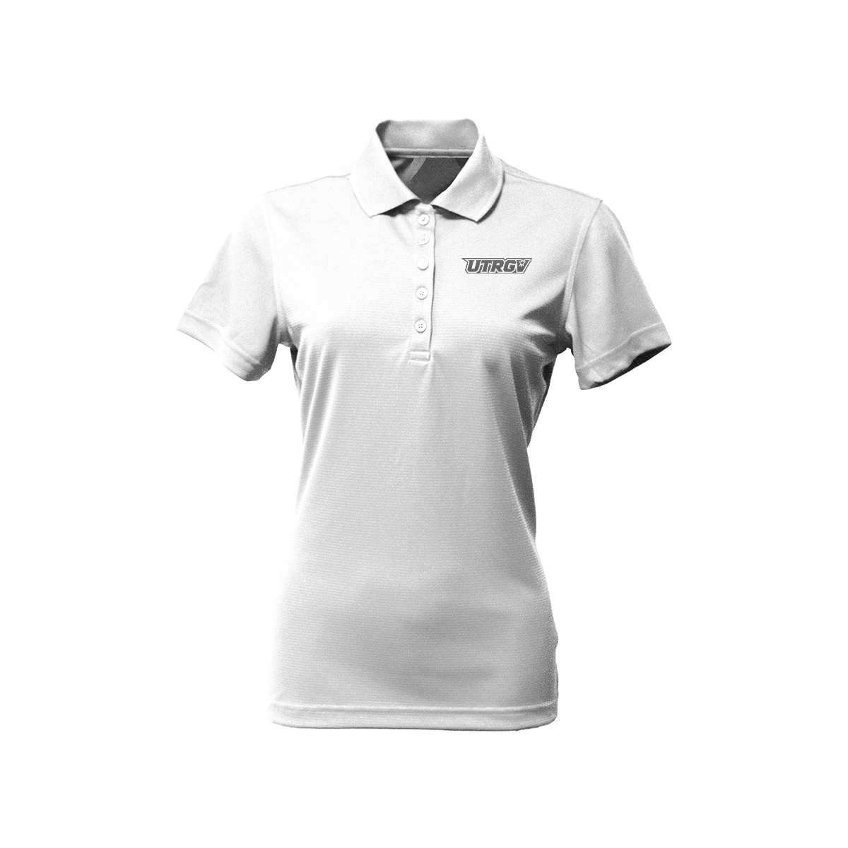 UTRGV™ - Grey Primary Logo - Women's White Polo