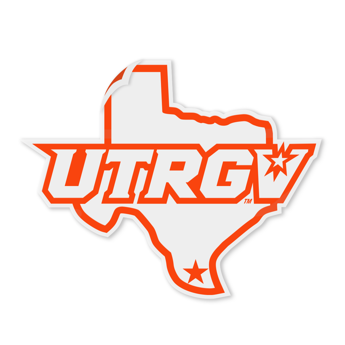 UTRGV™ Texas Orange Logo Decal - White | Official Licensed Accessory