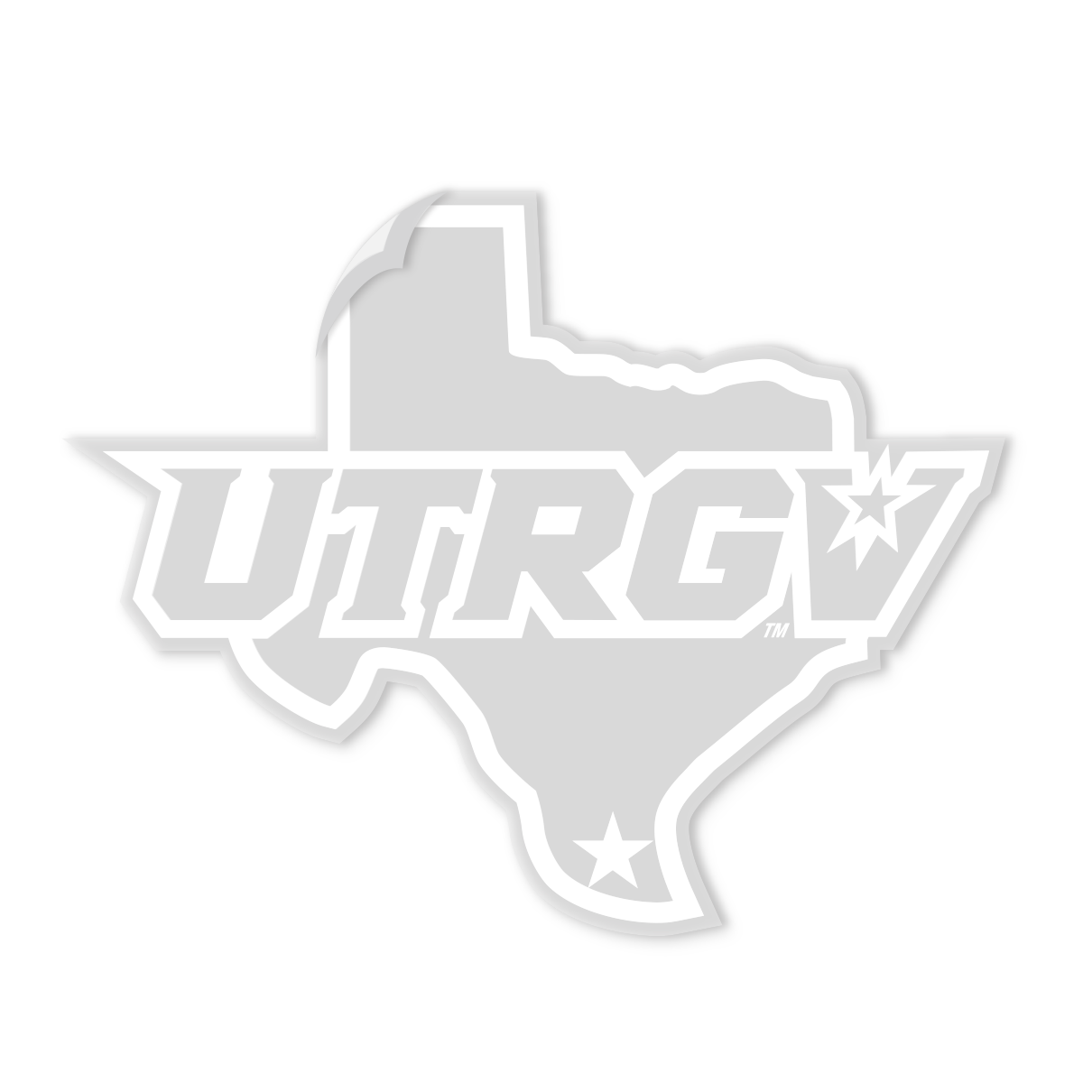 UTRGV™ Texas White Logo Decal - Clear | Official Licensed Accessory