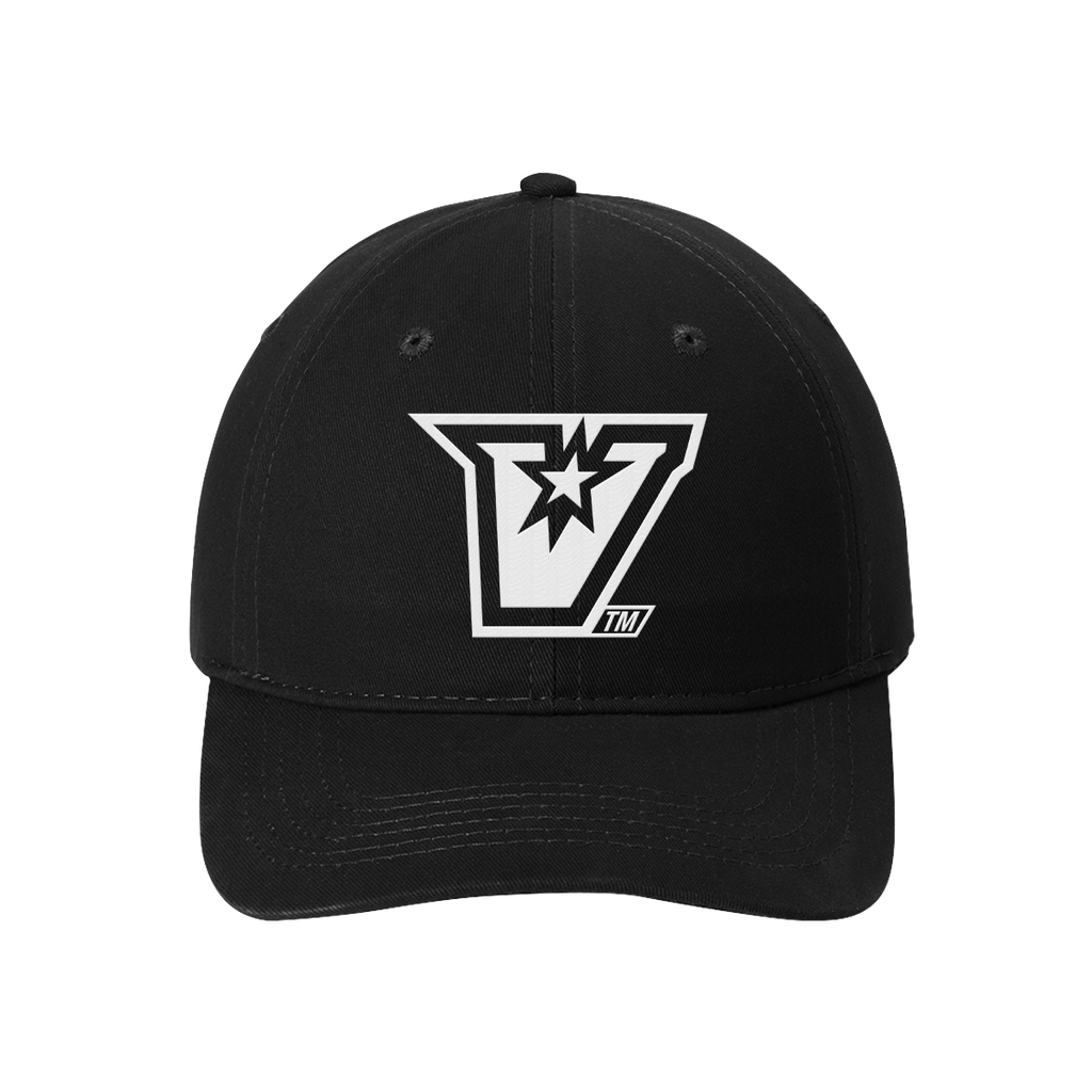 UTRGV™ Embroidered V Logo Dad Cap - Black/White | Official Licensed Headwear