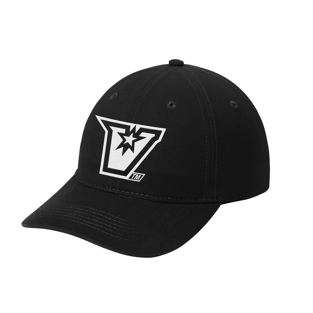 UTRGV™ Embroidered V Logo Dad Cap - Black/White | Official Licensed Headwear