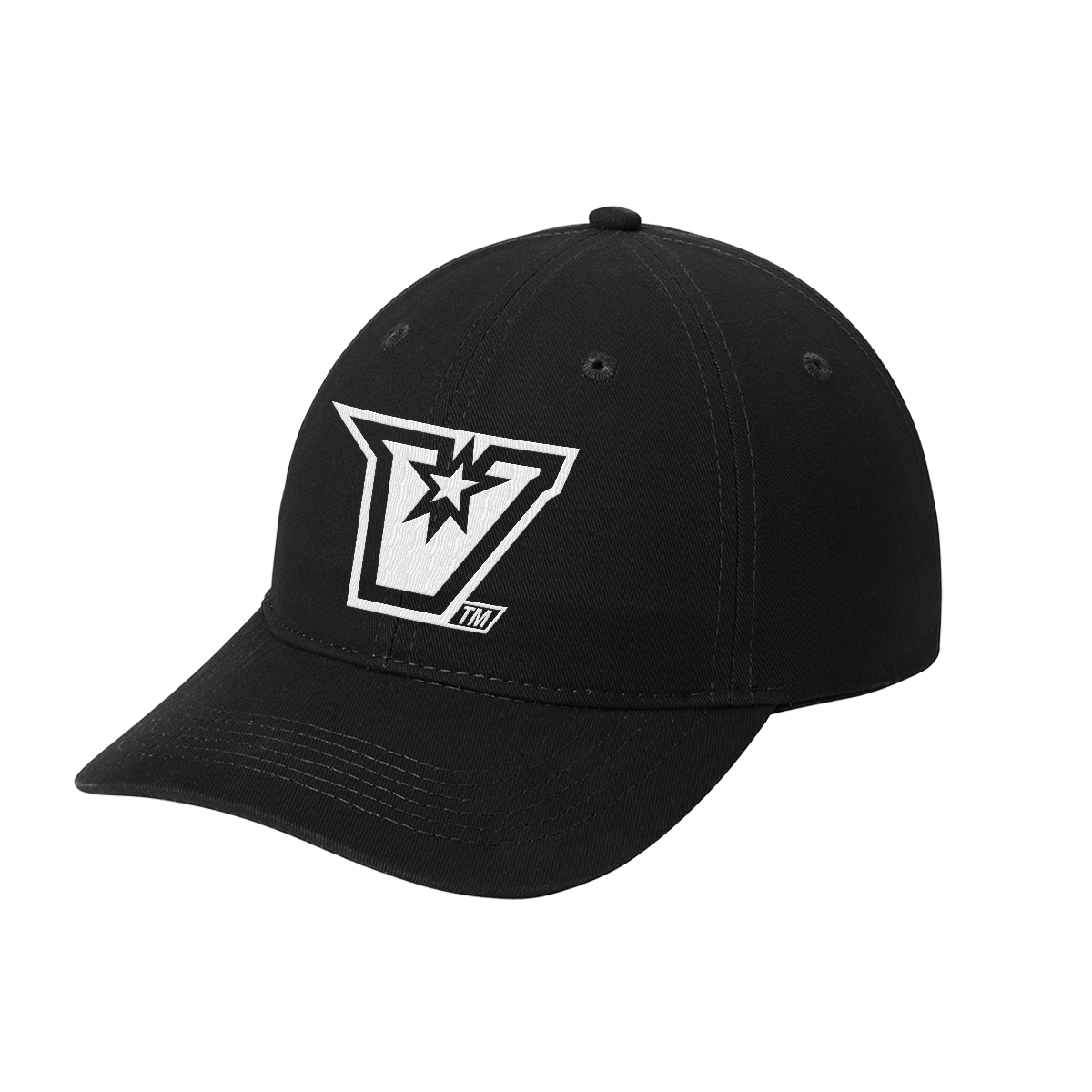 UTRGV™ Embroidered V Logo Dad Cap - Black/White | Official Licensed Headwear
