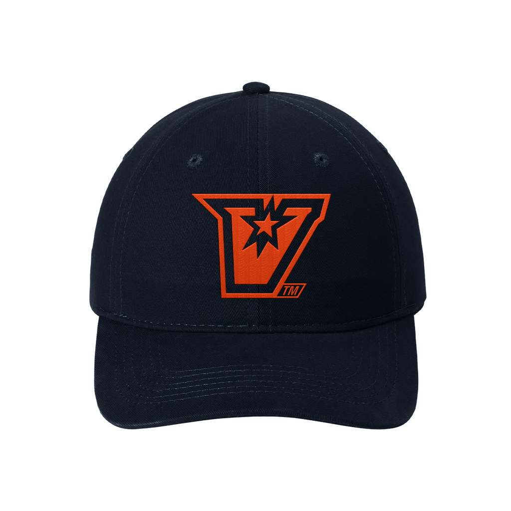 UTRGV™ Embroidered V Logo Dad Cap - Black/Orange | Official Licensed Headwear