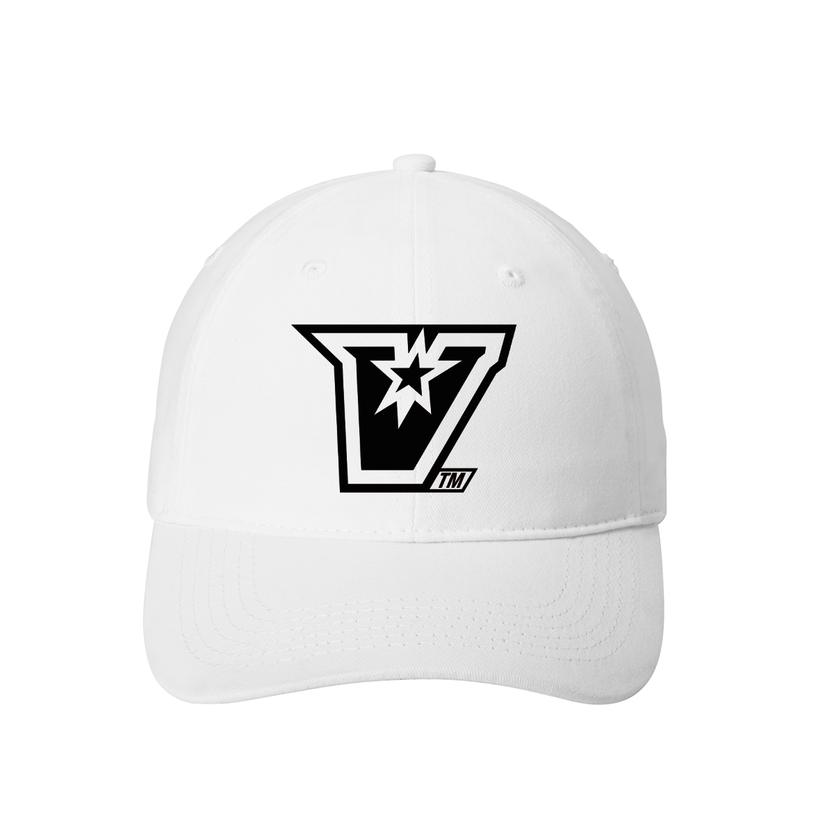 UTRGV™ Embroidered V-Logo – Classic Dad Cap (White/Black)