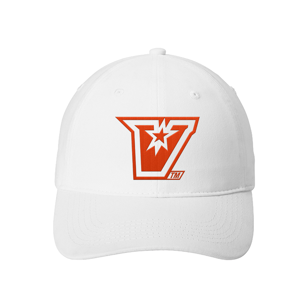 UTRGV™ Embroidered V Logo Dad Cap - White/Orange | Official Licensed Headwear