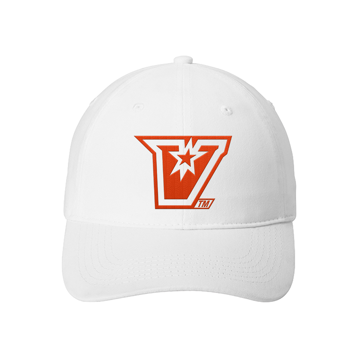 UTRGV™ Embroidered V Logo Dad Cap - White/Orange | Official Licensed Headwear