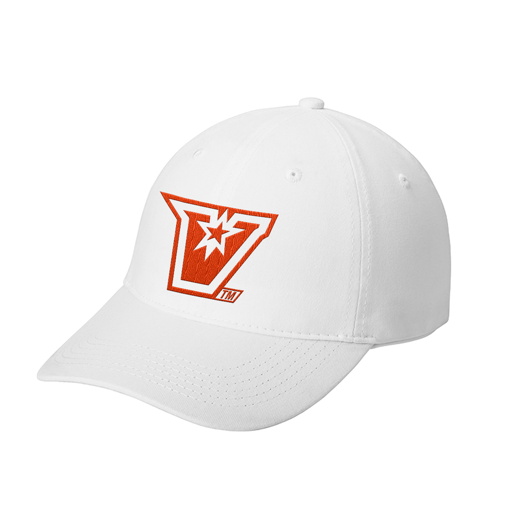 UTRGV™ Embroidered V Logo Dad Cap - White/Orange | Official Licensed Headwear