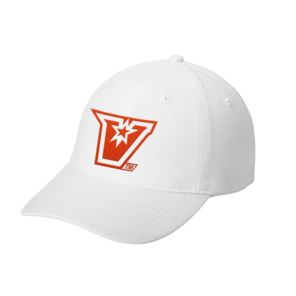 UTRGV™ Embroidered V Logo Dad Cap - White/Orange | Official Licensed Headwear