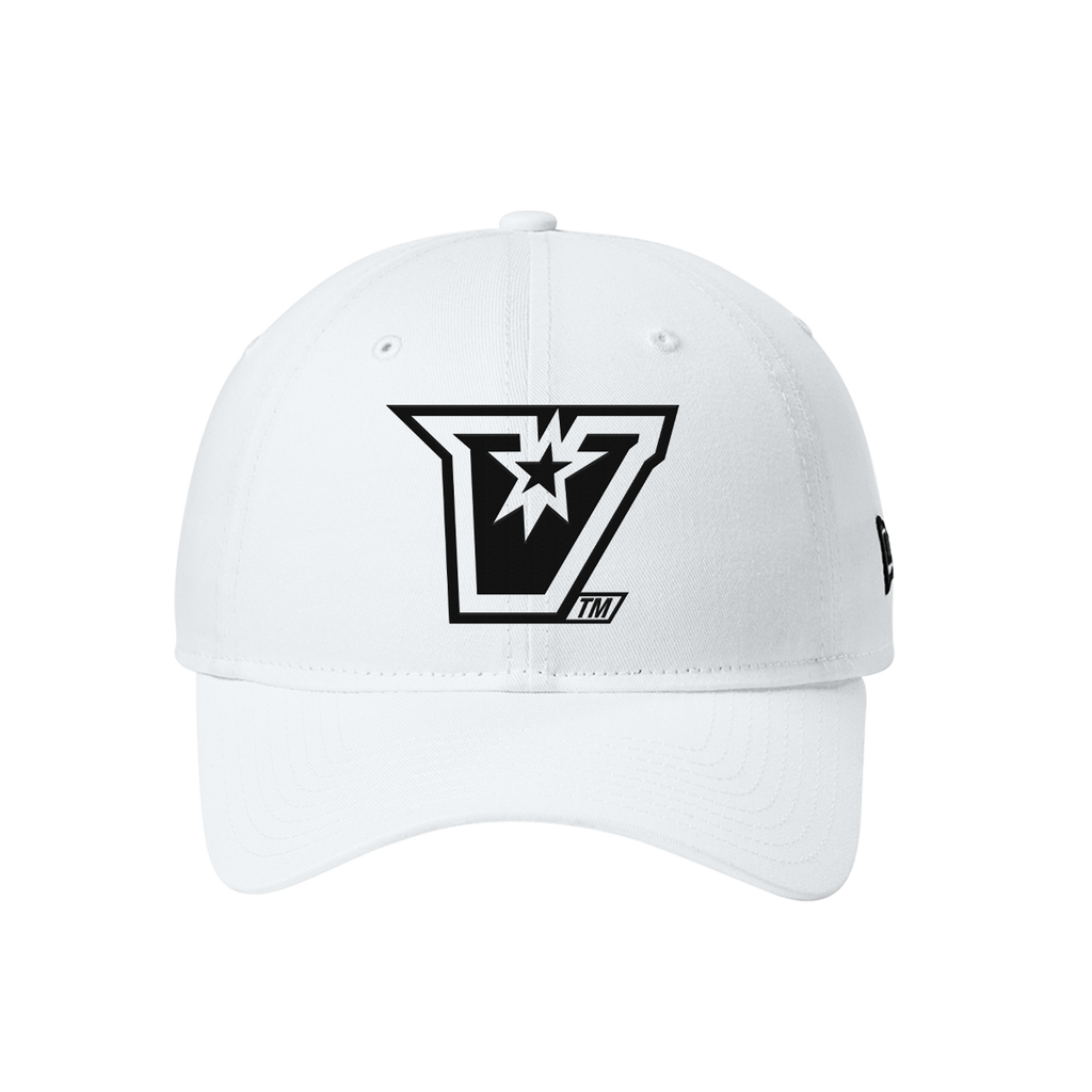 UTRGV™ - Embroidered V-Logo - New Era® Adjustable Unstructured Cap – White/Black