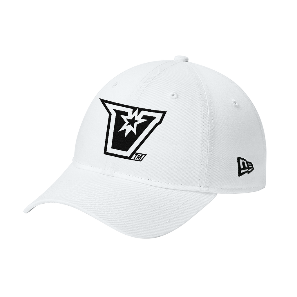 UTRGV™ - Embroidered V-Logo - New Era® Adjustable Unstructured Cap – White/Black