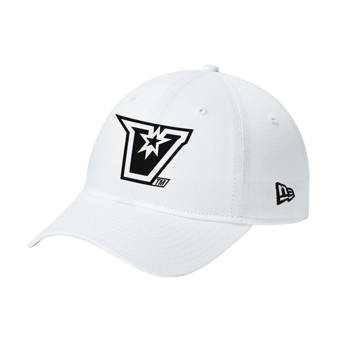 UTRGV™ - Embroidered V-Logo - New Era® Adjustable Unstructured Cap – White/Black