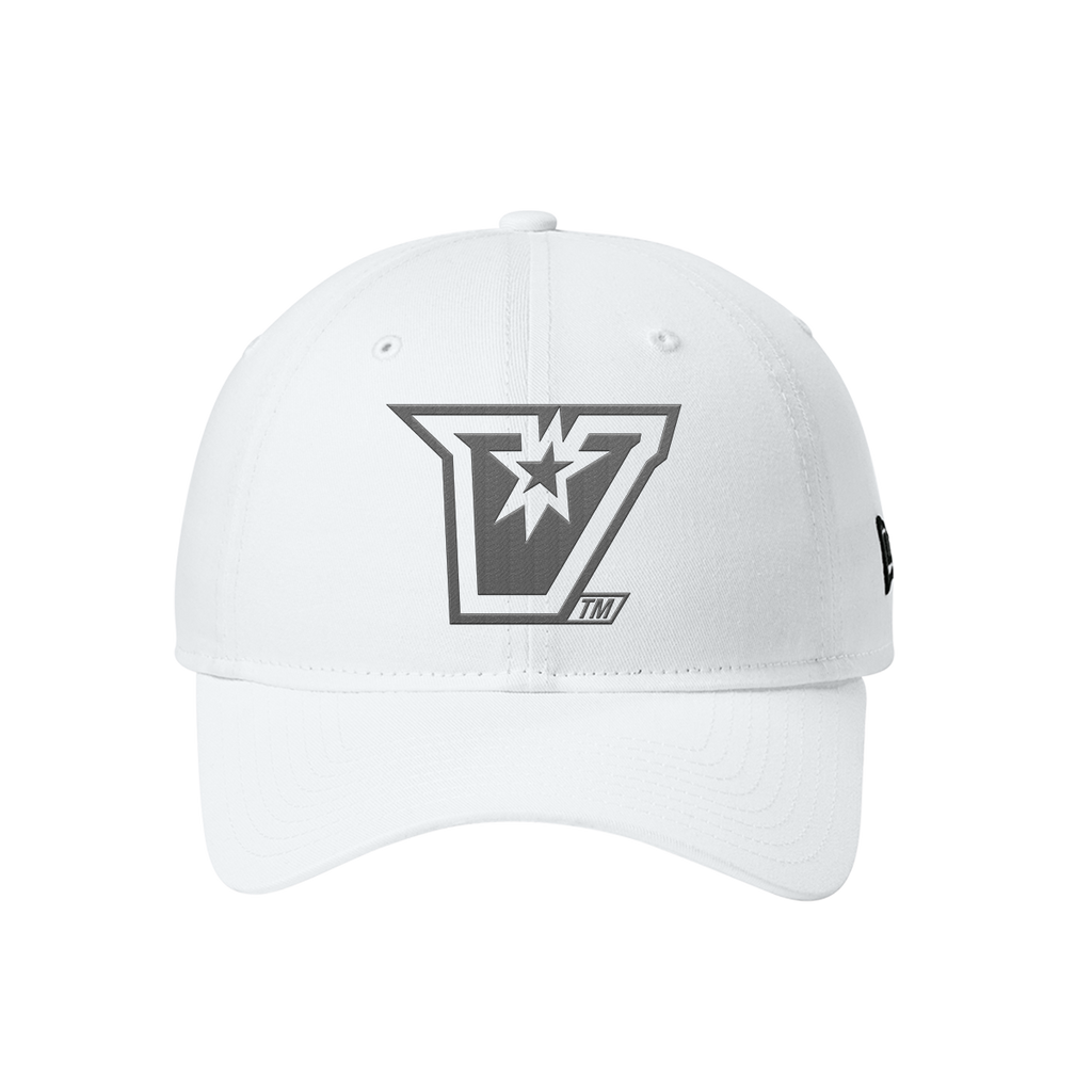 UTRGV™ - Embroidered V-Logo - New Era® Adjustable Unstructured Cap - White/Grey