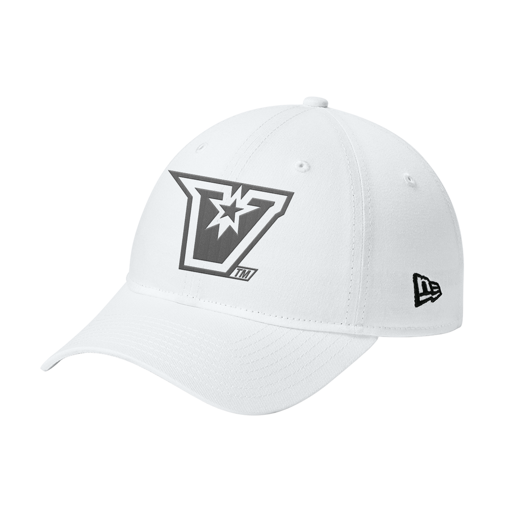 UTRGV™ - Embroidered V-Logo - New Era® Adjustable Unstructured Cap - White/Grey