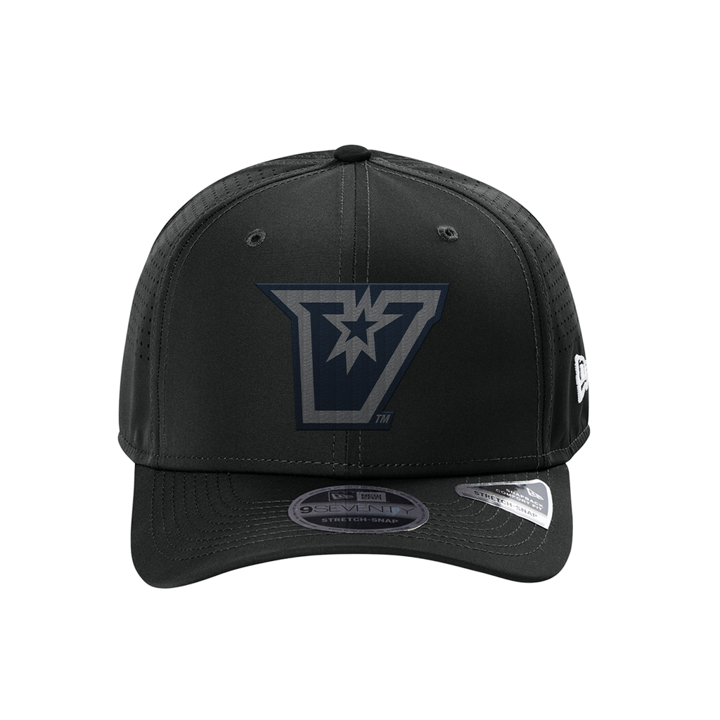 UTRGV™ - Embroidered V-Logo - New Era® 9SEVENTY® Perforated Snapback Cap - Black/Grey