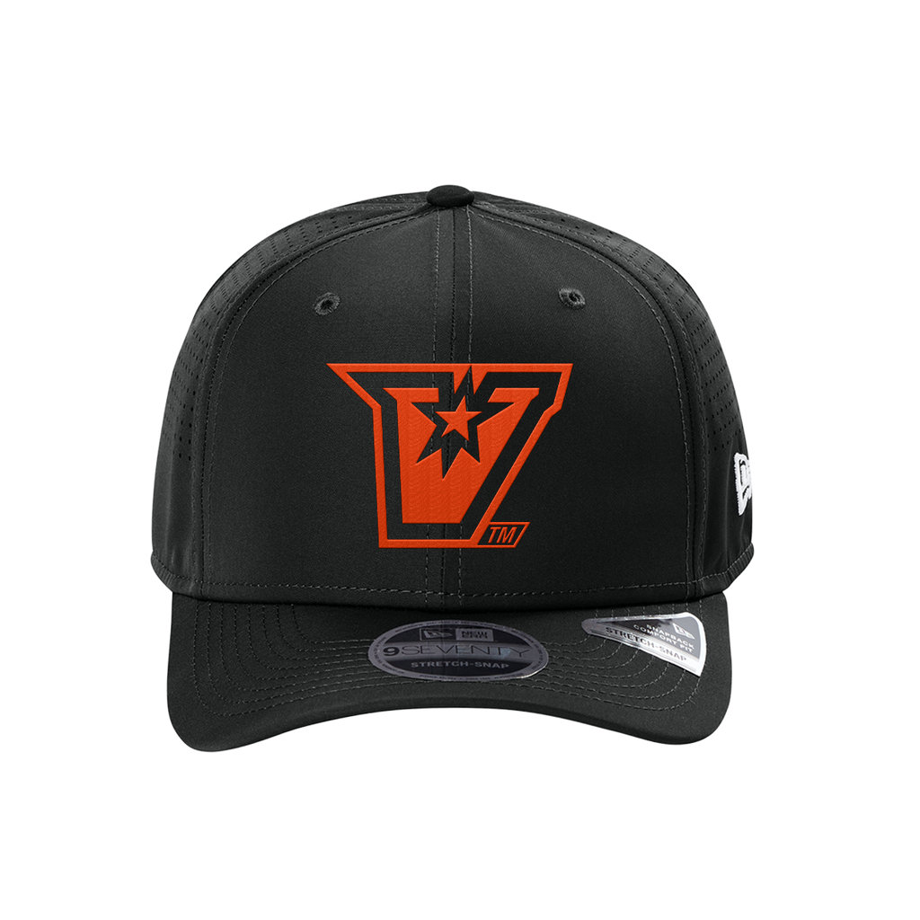 UTRGV™ - Embroidered V-Logo - New Era® 9SEVENTY® Perforated Snapback Cap – Black/Orange