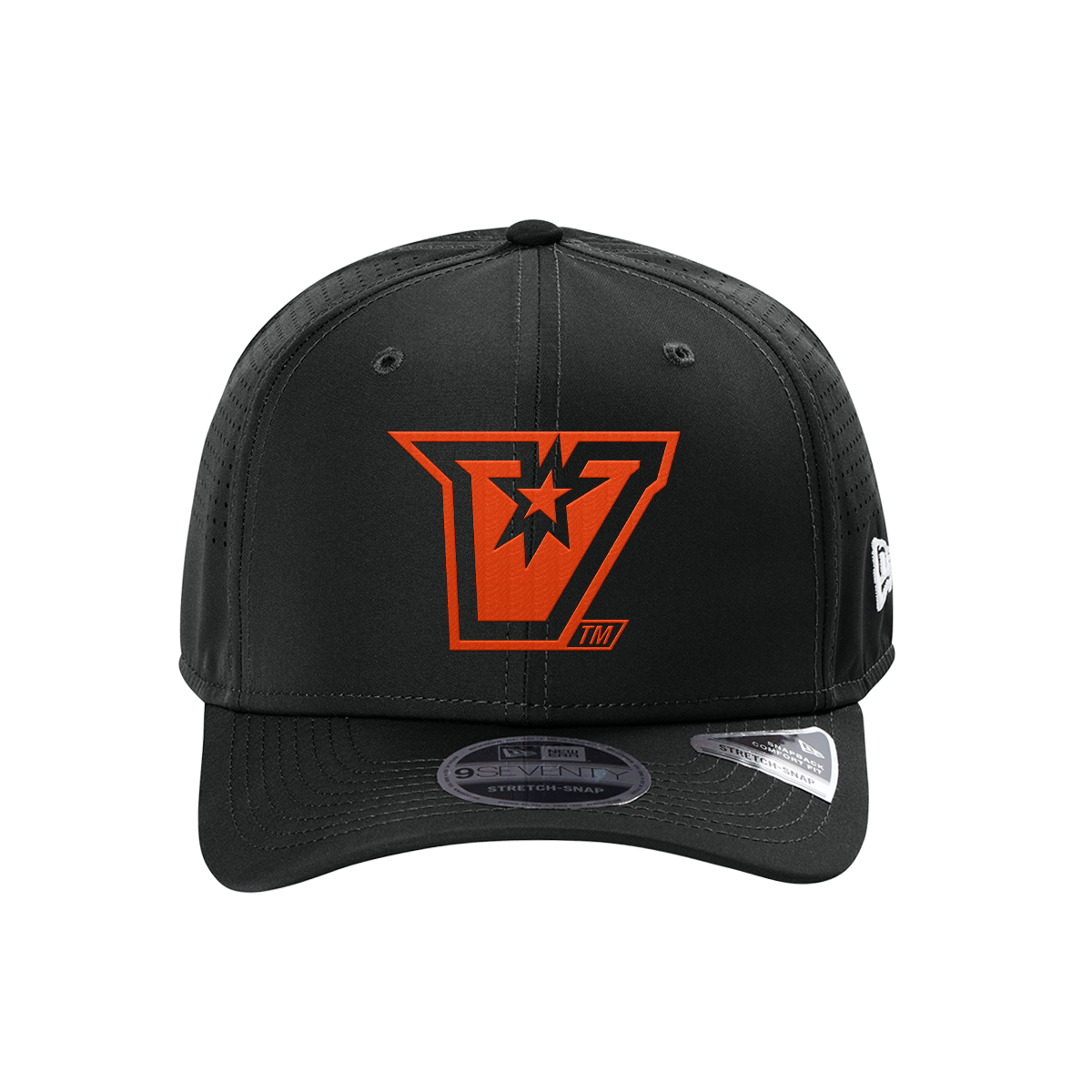 UTRGV™ - Embroidered V-Logo - New Era® 9SEVENTY® Perforated Snapback Cap – Black/Orange