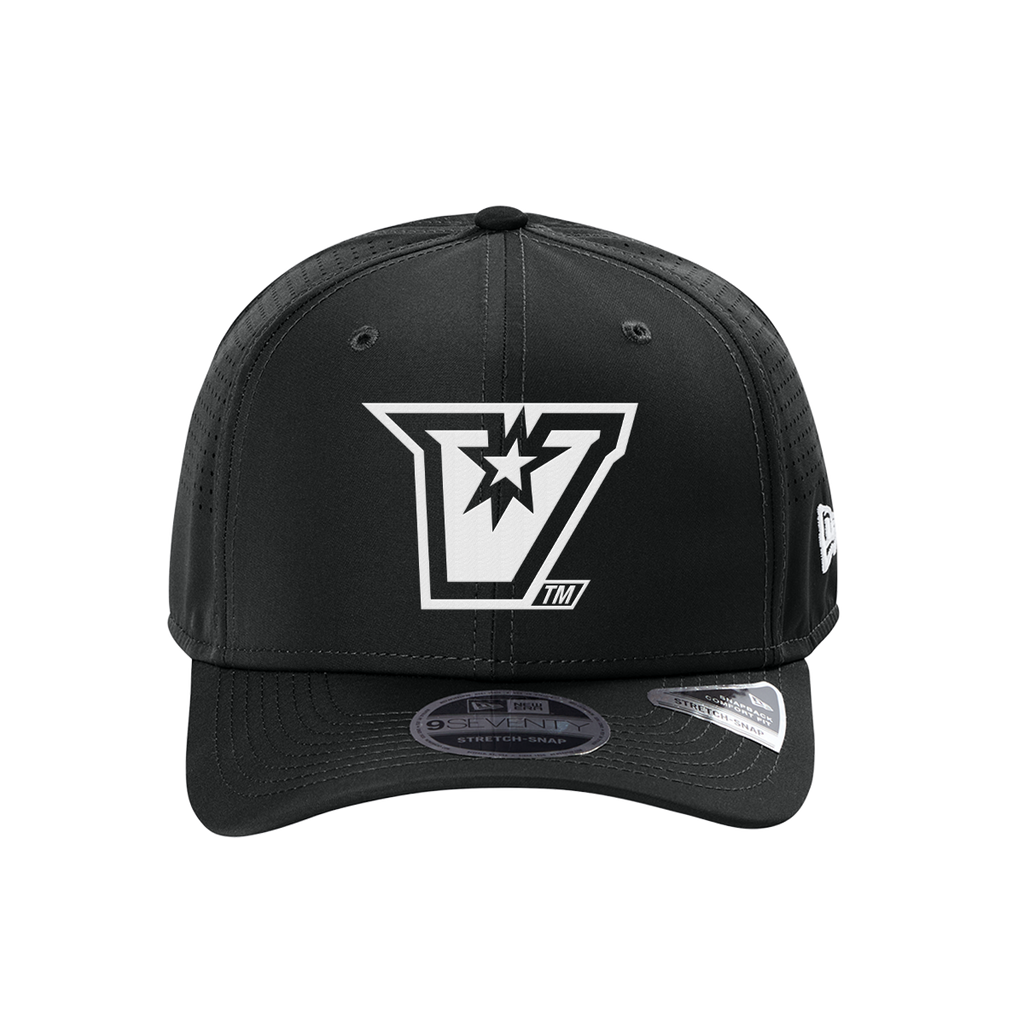 UTRGV™ - Embroidered V-Logo - New Era® 9SEVENTY® Perforated Snapback Cap - Black/White