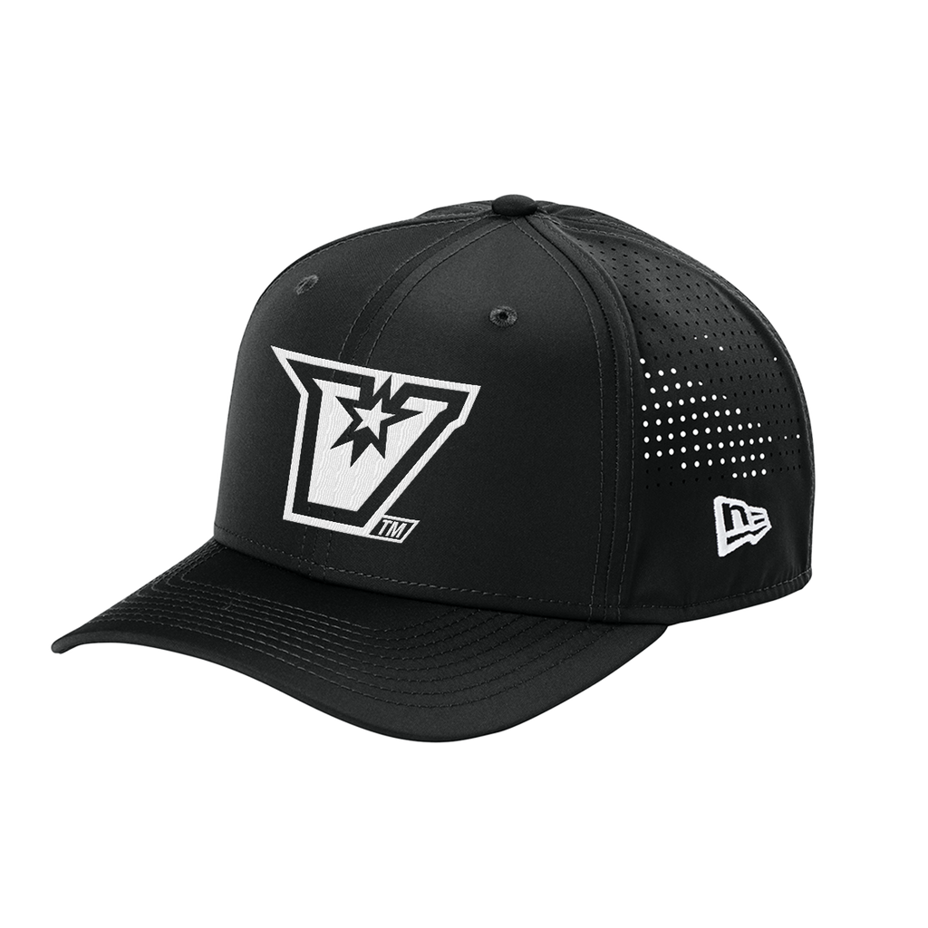 UTRGV™ - Embroidered V-Logo - New Era® 9SEVENTY® Perforated Snapback Cap - Black/White